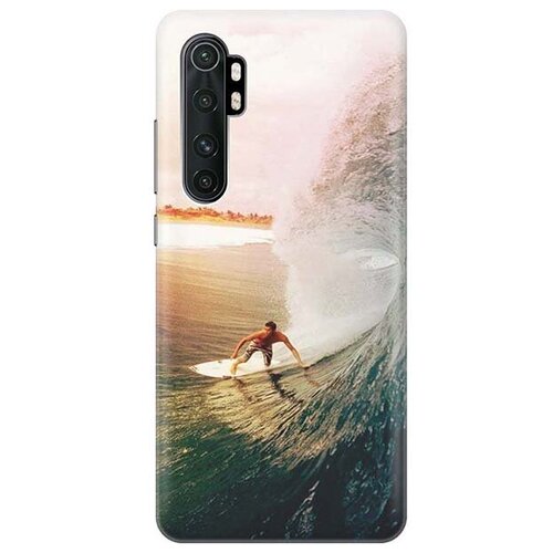 фото Ультратонкий силиконовый чехол-накладка для xiaomi mi note 10 lite с принтом "серфер" gosso