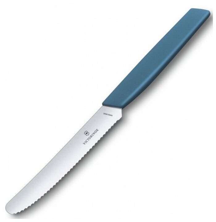 Victorinox Kitchen 6.9006.11W2 Нож victorinox для чистки томатов и овощей, лезвие волнистое с закруглённым кончиком 11 см, синий