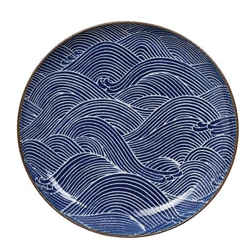 Тарелка TOKYO DESIGN Seigaiha, 26 см, фарфор, сине-белая (14158)