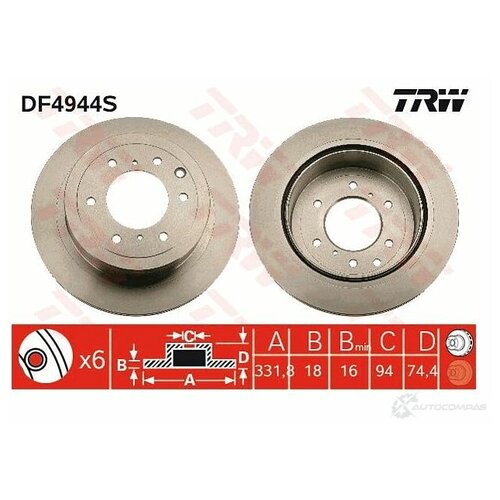 TRW DF4944S Тормозной диск