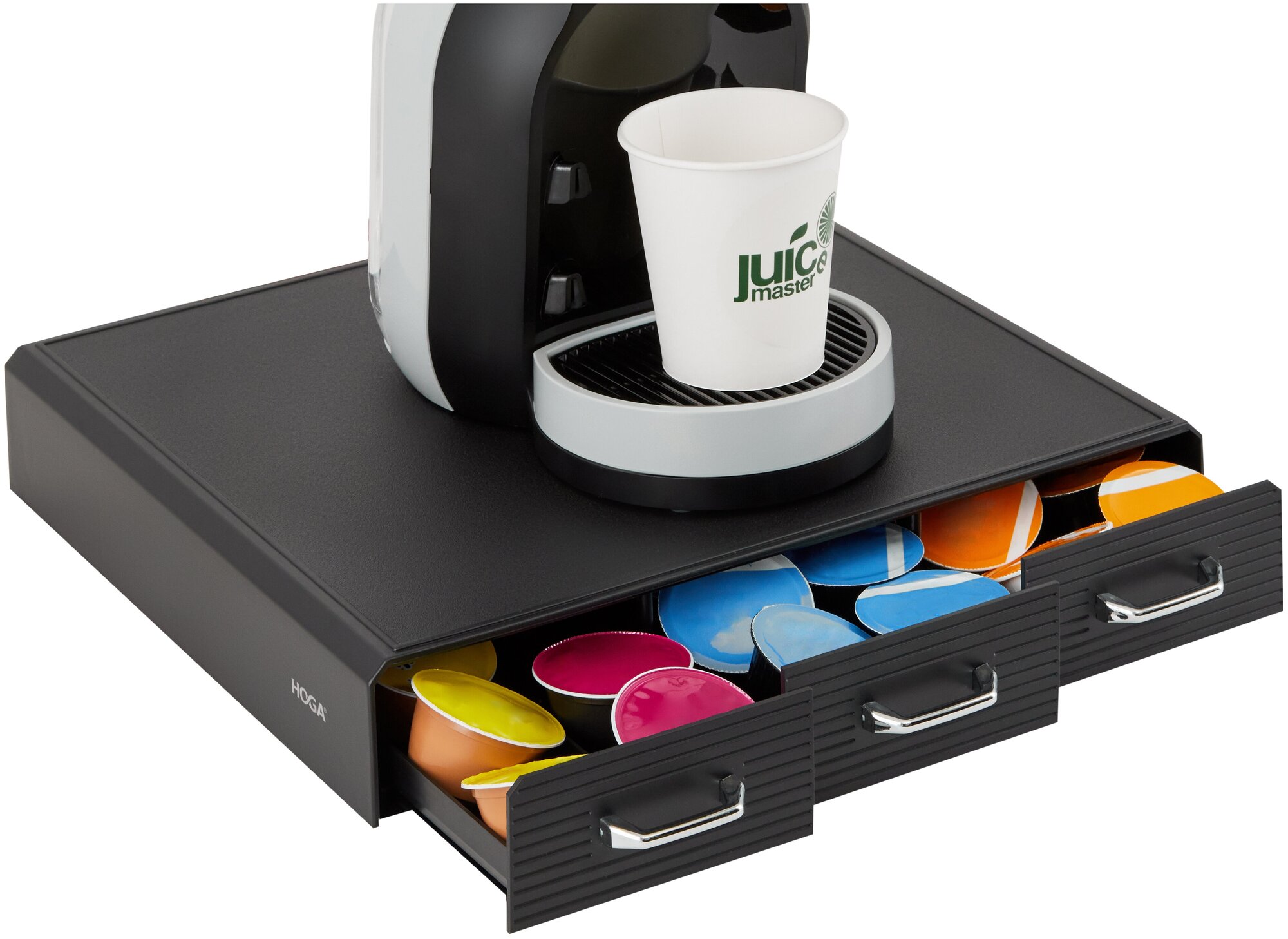 Подставка под кофемашину органайзер держатель для 48 Nespresso или 36 кофейных капсул Dolce Gusto-HOGA CADP348BK