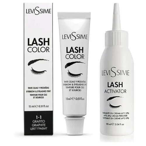 Levissime краска для бровей и ресниц + оксид, графит, 105 мл levissime lash color набор красок для бровей и ресниц три цвета 1 3 7 7 7