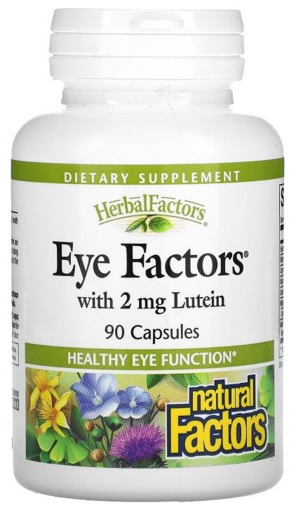 Natural Factors Здоровое Зрение, Черника Лютеин, 90 капсул