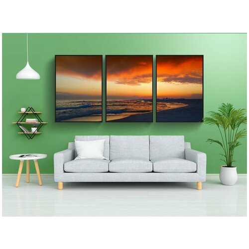 фото Набор модулных постеров для интерьера "флорида, заход солнца, небо" 60x90 см. в тубусе, без рамки lotsprints
