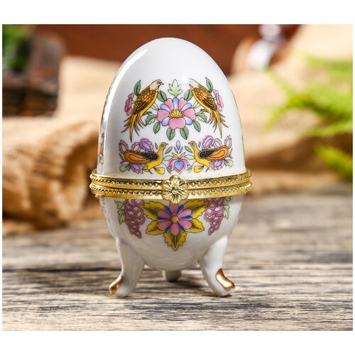 Пасхальное яйцо шкатулка для украшений, керамический сувенир 8 см