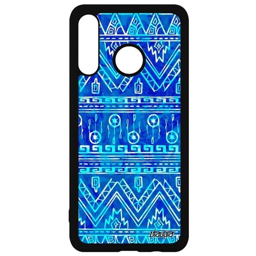 фото Модный чехол на // huawei p30 lite // "ацтекские мотивы" стиль этнический, utaupia, голубой