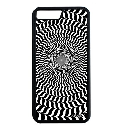 фото Дизайнерский чехол на телефон // apple iphone 7 plus // "иллюзия круга" дизайн геометрический, utaupia, черный
