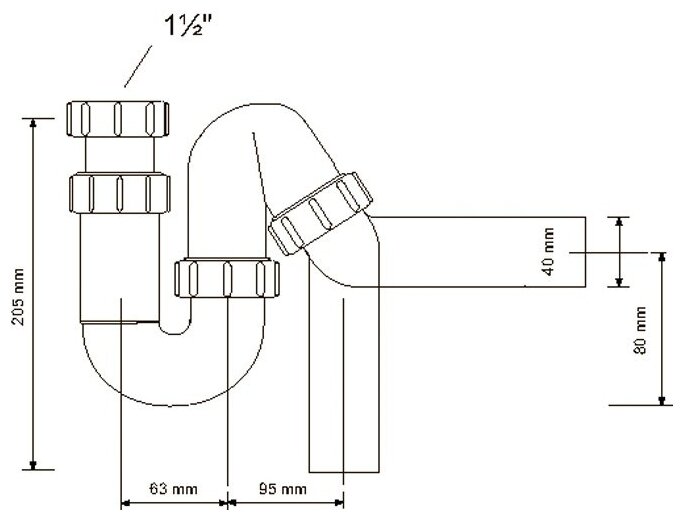 McAlpine Сифон Без Выпуска ф-40-40 P/S-образ. MRSK12 - фотография № 2