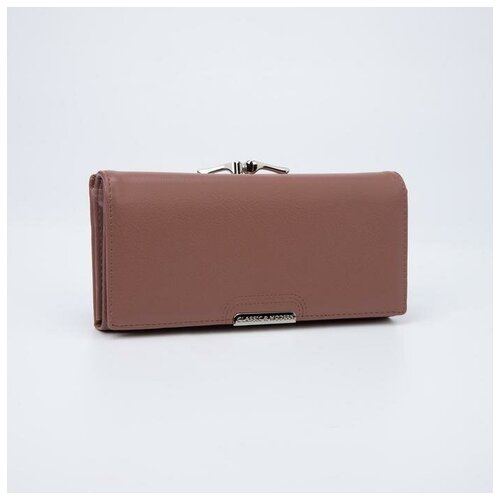 фото Кошелёк женский, 3 отдела на кнопке, цвет пудра mikimarket
