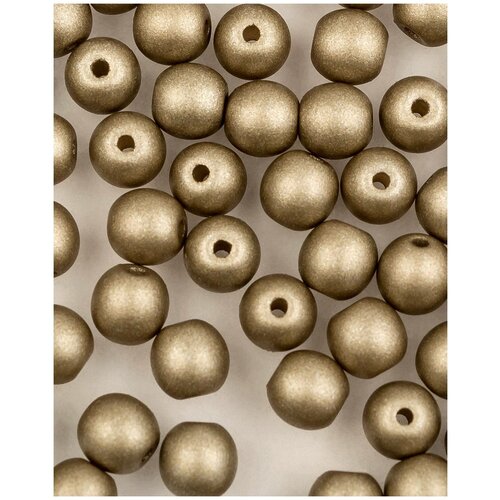 Стеклянные чешские бусины, круглые, Round Beads, 4 мм, цвет Alabaster Metallic Grey, 50 шт.