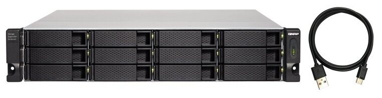 QNAP TL-R1200C-RP - Festplatten-Array - 12 Schächte (SATA-600) - USB 3,2 Gen 2 (extern) - Rack - einbaufähig - 2U (TL-R1200C-RP)