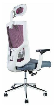 Компьютерное кресло Norden Гарда SL (слайдер) белый пластик / вишневая сетка / серая сидушка