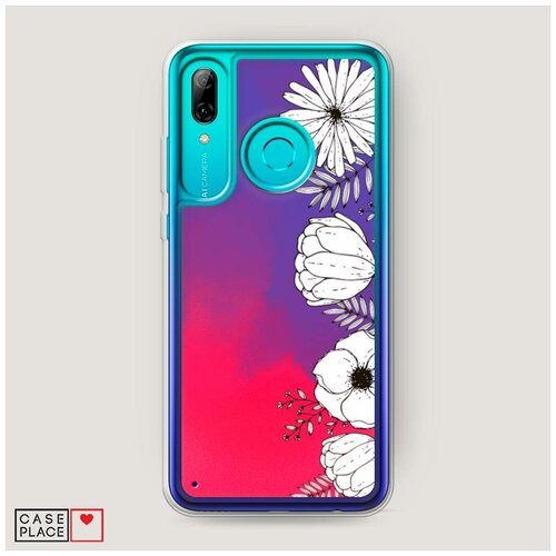 фото Жидкий неоновый чехол "цветочное поле графика" на huawei p smart 2019 / хуавей п смарт 2019 case place