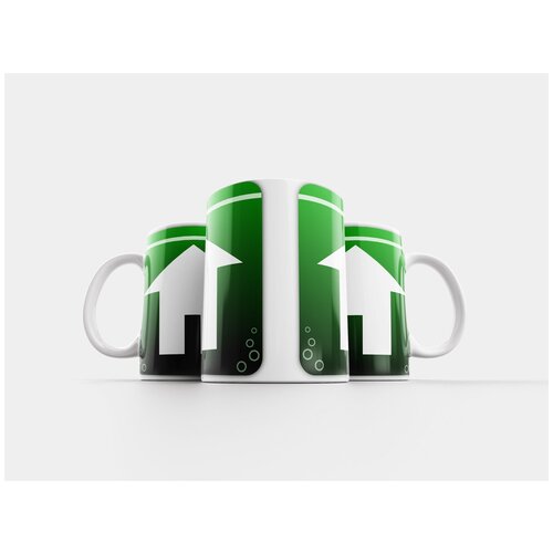 фото Кружка "икона, зеленый, кнопка" 320 мл lotsprints