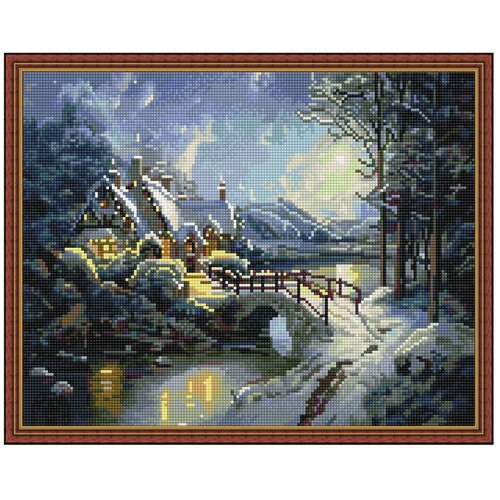 Купить Molly (Молли) Картина мозаикой с нанесенной рамкой Зимний вечер (36 цветов), 40x50 см