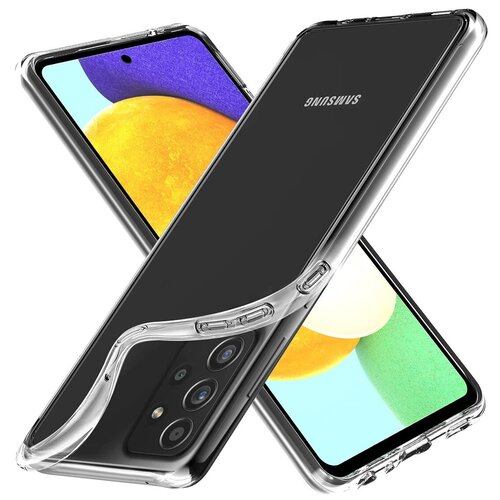 фото Чехол для samsung galaxy a72, силиконовый, прозрачный, c выступом под камеру, кейс для самсунг а72 нет бренда