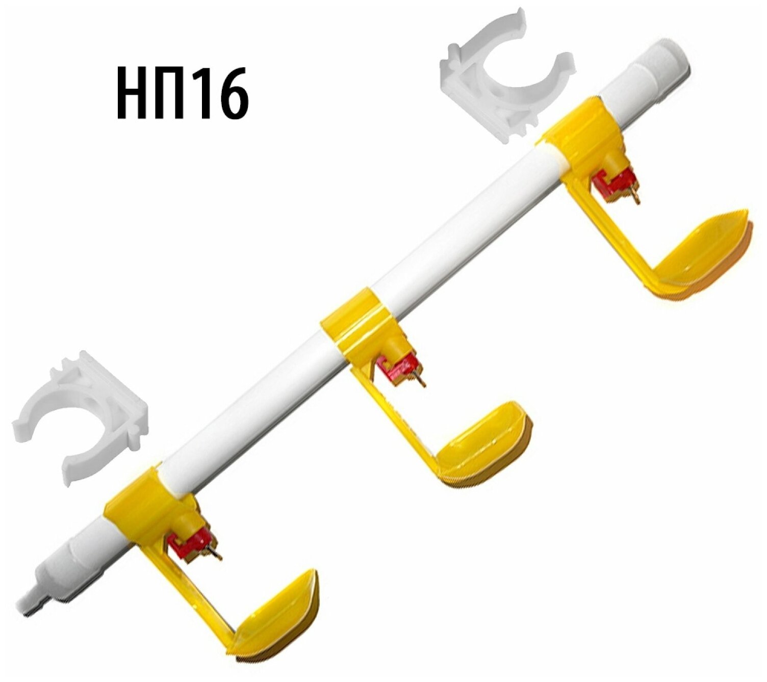Готовый комплект в сборе / Ниппельная поилка НП16 - 3 штуки в сборе / Ниппельная автопоилка для птиц, для кур, для перепелов, для цыплят - фотография № 1