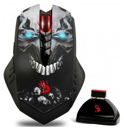 Мышь беспроводная A4TECH Bloody R8 metal feet Skull design чёрный USB