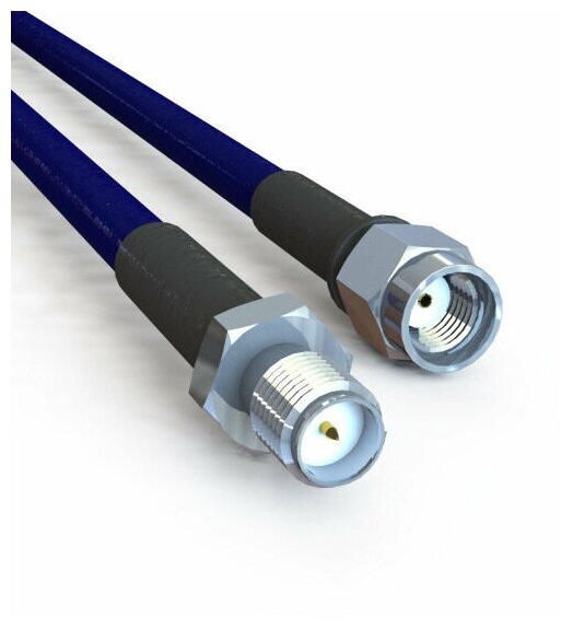 Коаксиальный кабель с разъемами RP-SMA-male(S-A111F) и RP-SMA-female(S-A211F), RG-58, 1 метр