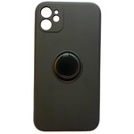 Чехол силиконовый iPhone 11 (6.1), с держателем, черный - изображение