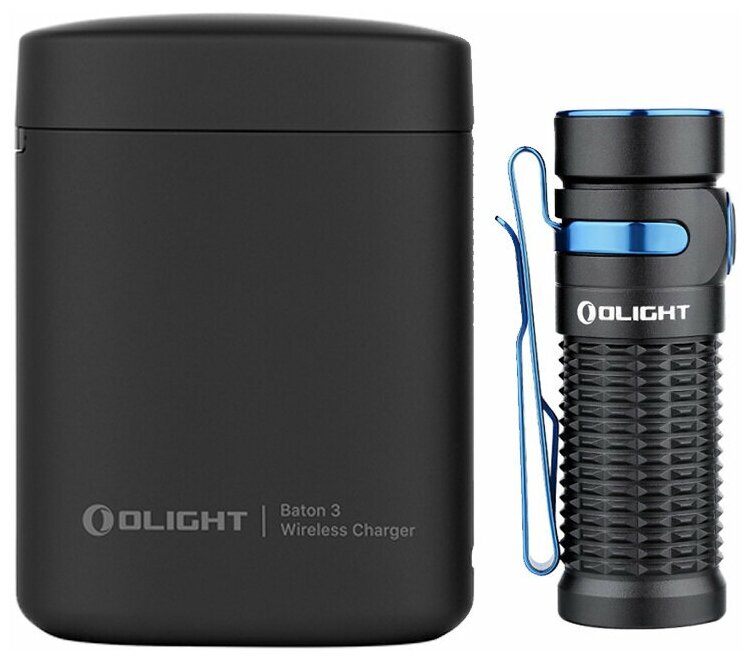 Ручной фонарь Olight Baton 3 Black Premium Edition, 1 х 16340, диод Luminus SST-40, 6 режимов, 166 метров, 1200 люмен (Комплект)