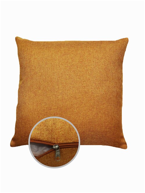 Подушка декоративная на диван кантри рогожка 45х45 оранжевый (терракотовый)