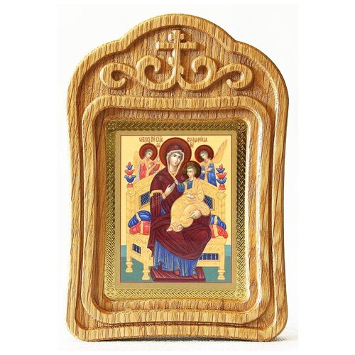 Икона Божией Матери Всецарица, резная деревянная рамка владимирская икона божией матери резная деревянная рамка