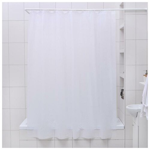 Штора для ванной Экономь 180180 см PEVA цвет белый 413₽