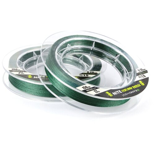 Леска плетеная Yoshi Onyx NITE x4 Dark Green, 1.0#, 0.16мм, 135м