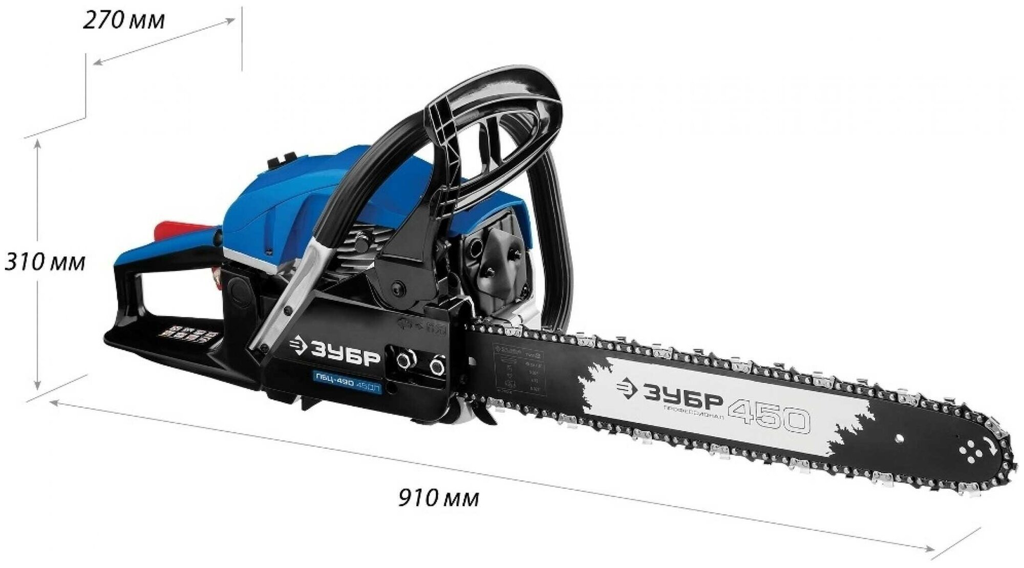 Бензопила Зубр ПБЦ-490 45ДП - фотография № 14