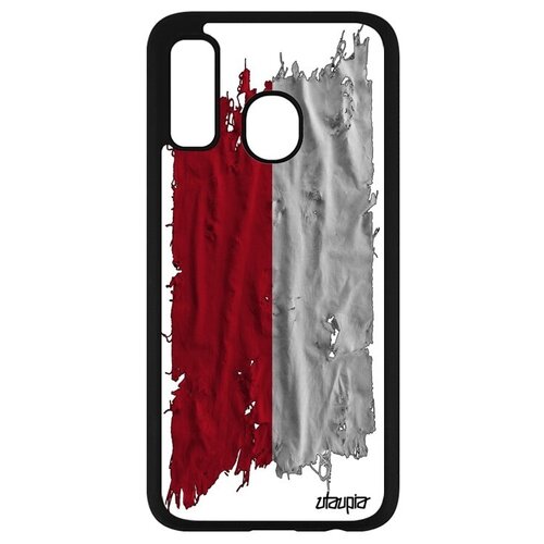 фото Защитный чехол на смартфон // galaxy a40 // "флаг монако на ткани" страна государственный, utaupia, белый