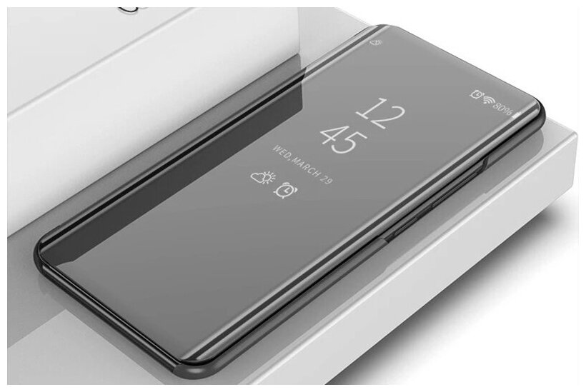 Чехол-книжка MyPads для Samsung Galaxy S20 Ultra 5G (SM-G988B/DS) с дизайном Clear View Cover с полупрозрачной пластиковой крышкой с зеркальной п.