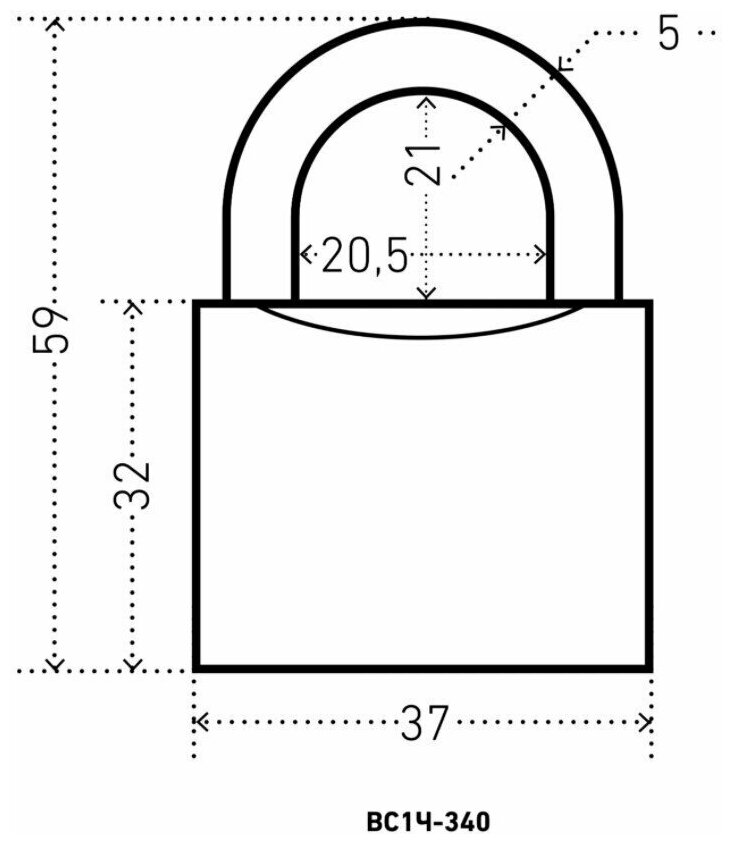 Замок навесной чугунный аллюр ВС1Ч-340 d5мм полимер 5 ключей