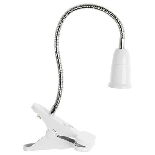 Светильник на прищепке под лампу E27, на гибком шарнире 30 см, с выкл., белый, 220В