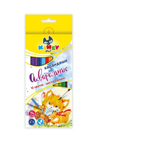 фото Kanzy wcp-2012 набор акварельных карандашей мой друг котенок 12 цв. 2 шт.