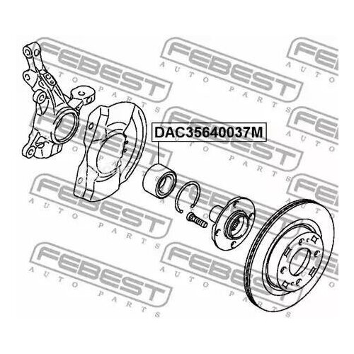 фото Подшипники febest подшипник ступичный передний 35x64x37 febest dac35640037m