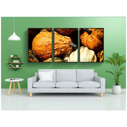 фото Набор модулных постеров для интерьера "тыквы, падение, украшение" 60x90 см. в тубусе, без рамки lotsprints