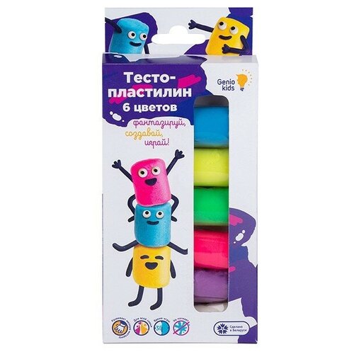 Тесто-пластилин 6 цветов TA1090 пластилин genio kids тесто пластилин 6 цветов ta1090