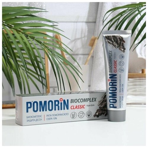 Зубная паста POMORiN/ мягкое отбеливание защита десен 100 мл зубная паста pomorin classic мягкое отбеливание 100 мл