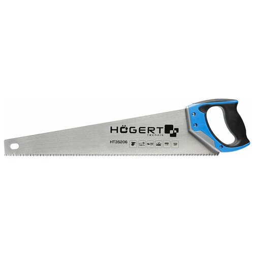 фото Hoegert пила-ножовка 500 мм, 7 tpi, закаленное, трёхсторонняя заточка hogert