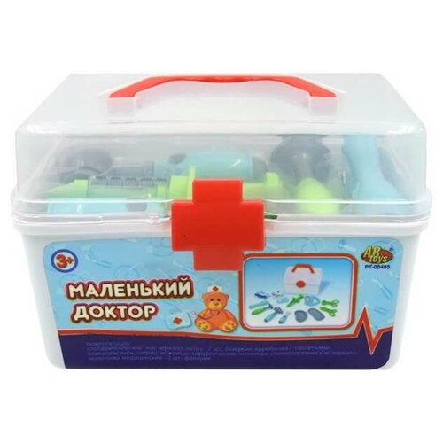 фото Набор доктора "маленький доктор", 13 предметов, в чемодане junfa toys