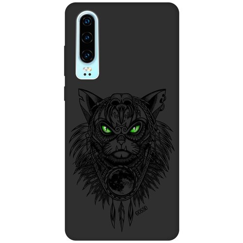 Ультратонкая защитная накладка Soft Touch для Huawei P30 с принтом Shaman Cat черная ультратонкая защитная накладка soft touch для xiaomi redmi 9a с принтом shaman cat черная