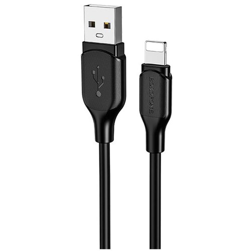 Кабель USB 2.0 A (m) - Lightning (m) 1м Borofone BX42 Encor - Черный кабель borofone bx42 encore силиконовый microusb черный