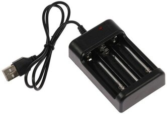 Luazon Home Зарядное устройство для трех аккумуляторов АА UC-25, USB, ток заряда 250 мА, чёрное