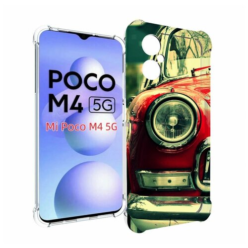 Чехол MyPads Винтажная-машина мужской для Xiaomi Poco M4 5G задняя-панель-накладка-бампер