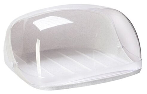 Хлебница пластмассовая "Идея" 31,5x15x25см, прозрачная крышка, мраморный (Россия)