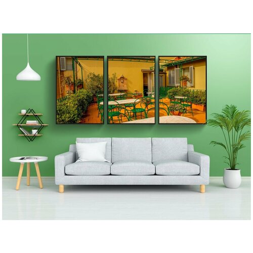 фото Набор модулных постеров для интерьера "ресторан на крыше, флоренция, на крыше" 60x90 см. в тубусе, без рамки lotsprints