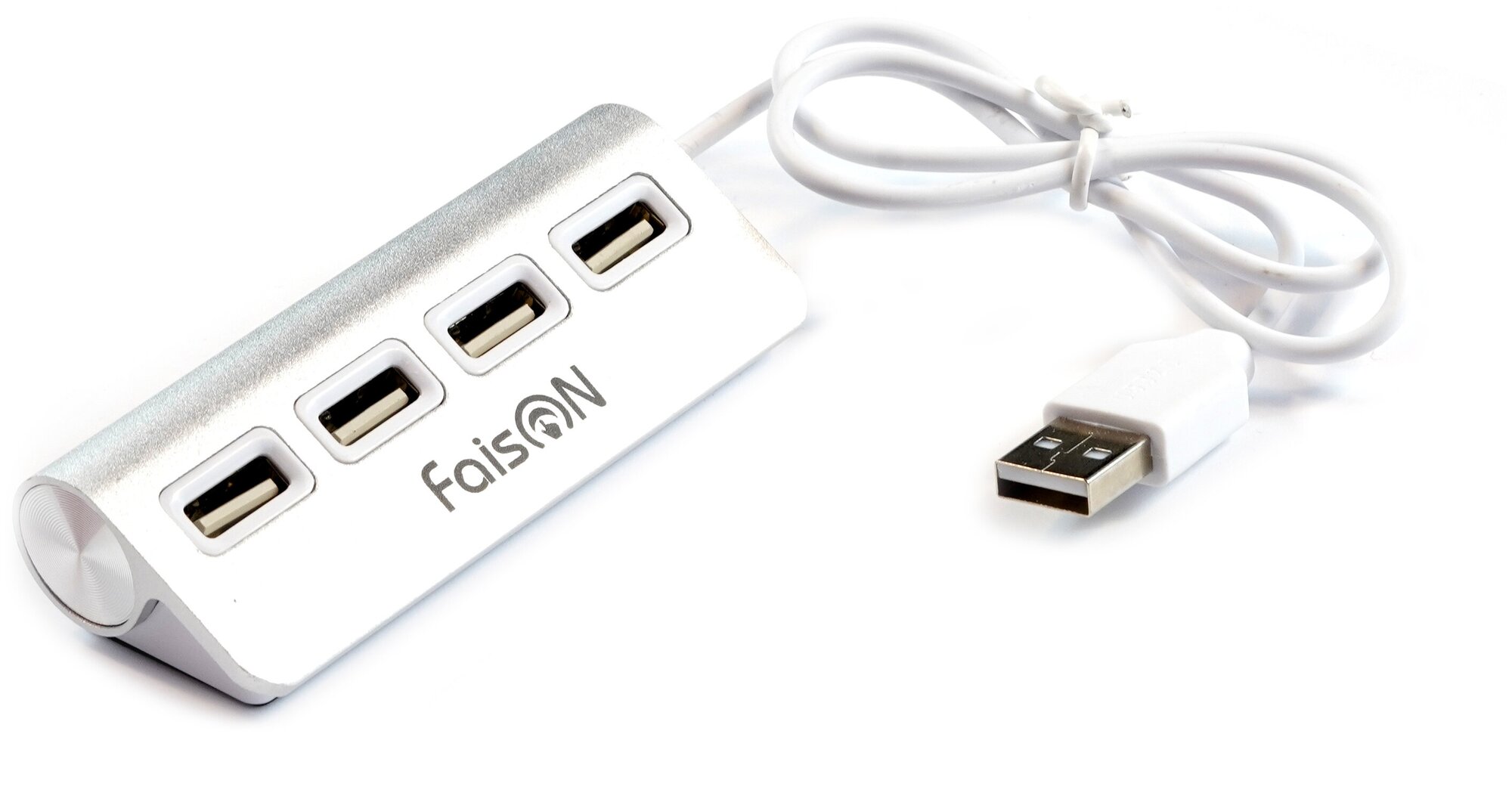 USB-концентратор FaisON U-02, EVO, USB 2.0, 0.5м, серебряный