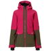 Горнолыжная куртка Rehall для девочек, капюшон, карманы, размер 128, розовый, зеленый