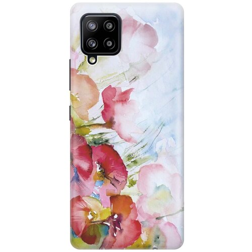 фото Ультратонкий силиконовый чехол-накладка для samsung galaxy a42 с принтом "акварельные цветы" gosso
